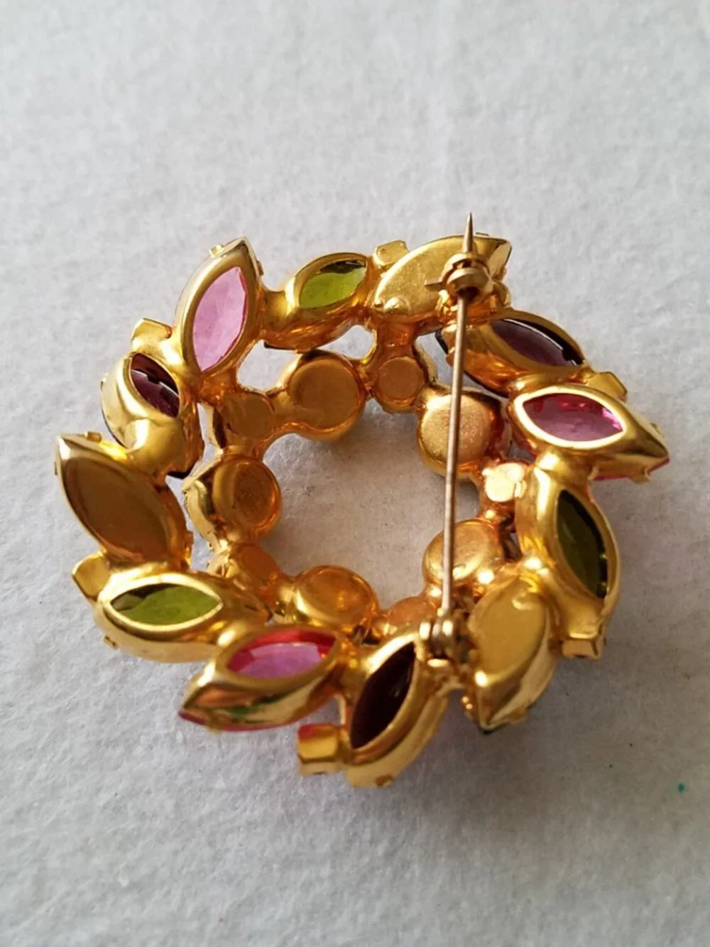 Vintage Juliana Multicolor Rhinestone Brooch Verified